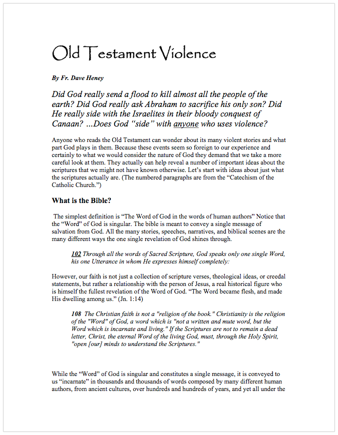 Old Testament Violence | Dave Heney